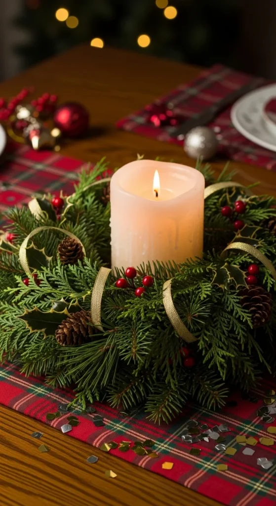  Candle Ring Made From Fresh Greens
