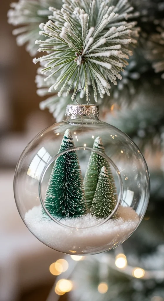 Clear Ornaments Filled With Faux Snow