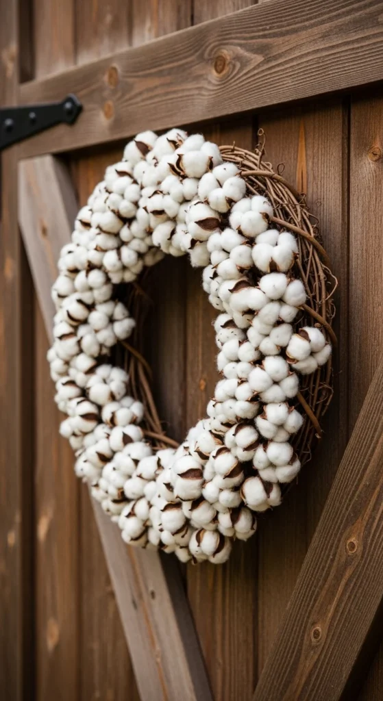 Farmhouse Cotton Stem Wreath