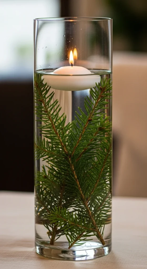 Floating Greens in a Glass Cylinder