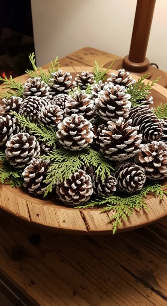 Frosted Pinecone Bowl