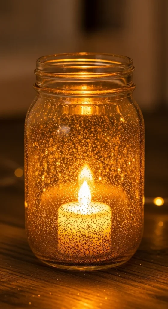 Gold Glitter Glow Jars