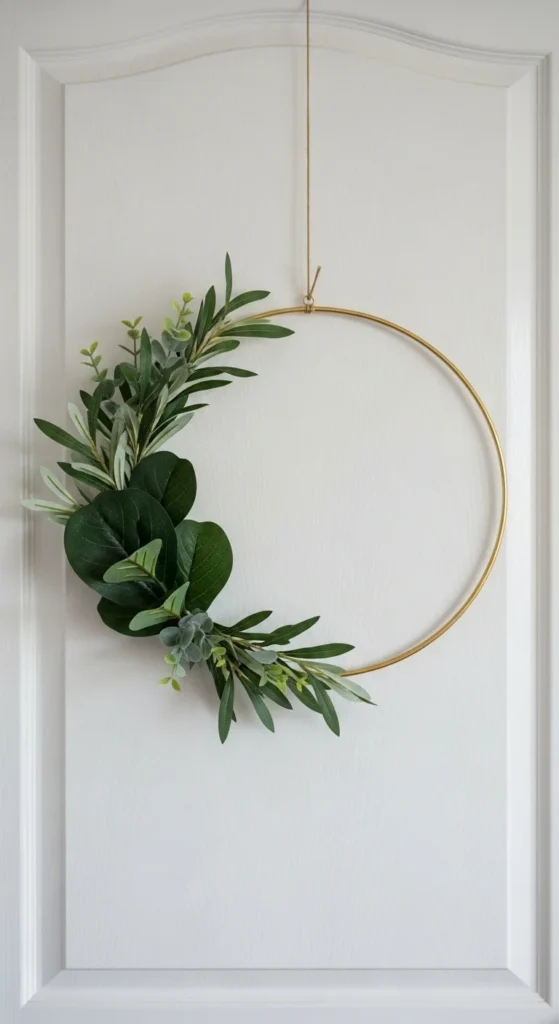  Gold Hoop With Asymmetrical Greens