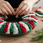 How to Make a Soft DIY Christmas Fabric Wreath From Scraps
