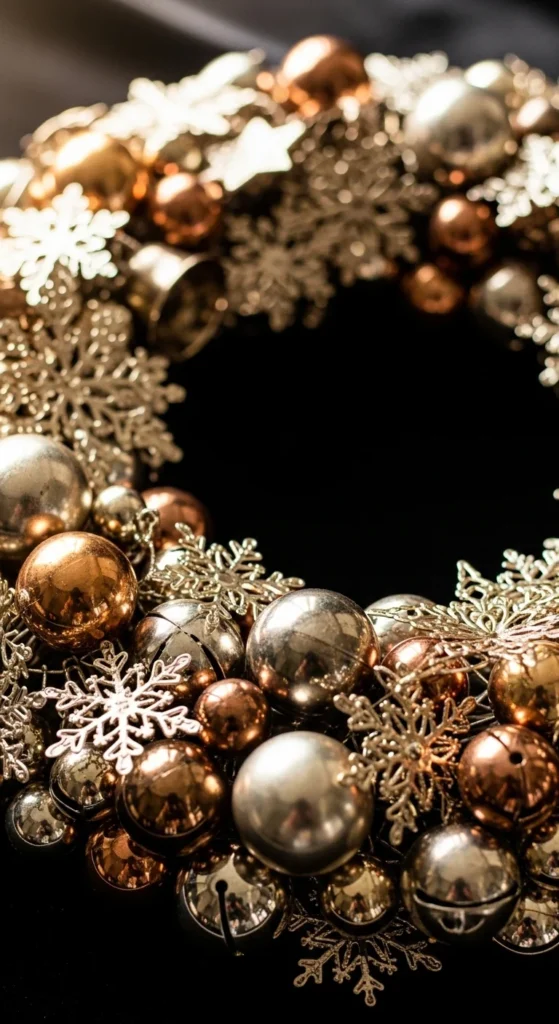 Mixed Metallic Ornament Wreath