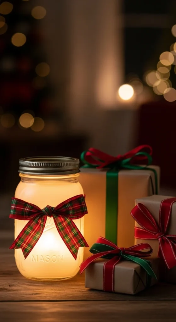 Ribbon-Wrapped Holiday Jar