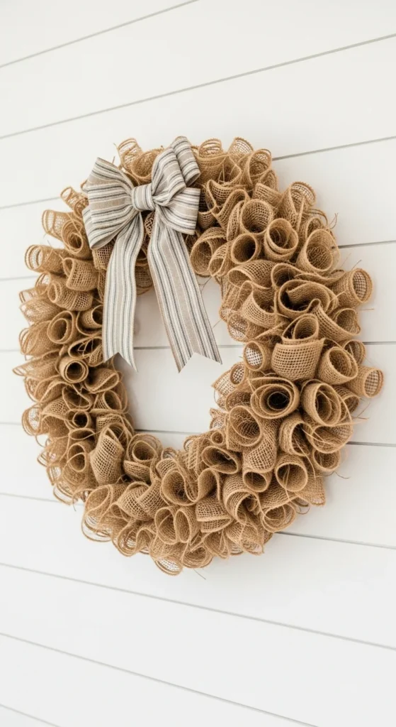 Rustic Burlap Garland Wreath