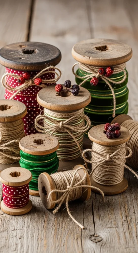 Rustic Spool Ornaments