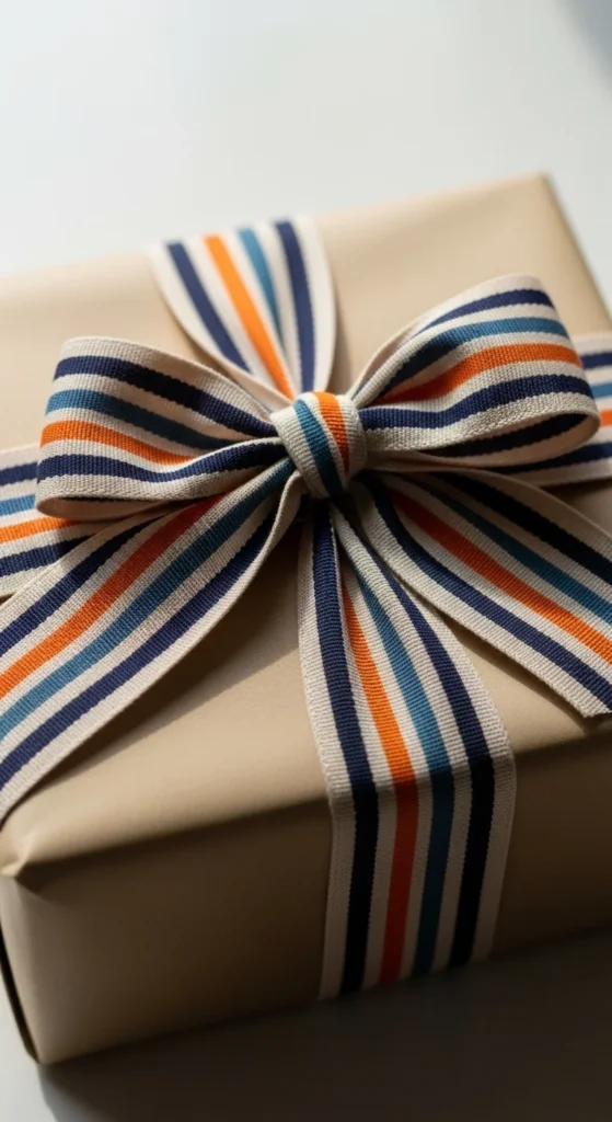 Striped Ribbon Holiday Bow
