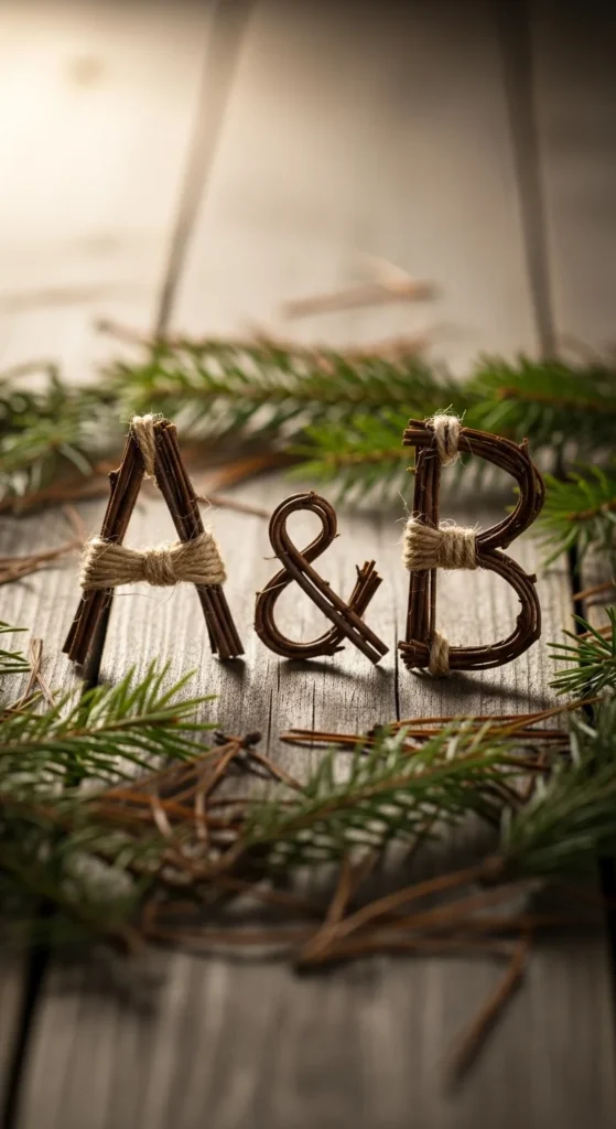 Twig Letter Ornaments
