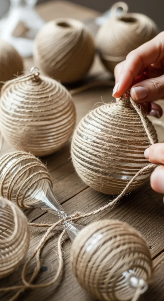 Twine-Wrapped Baubles