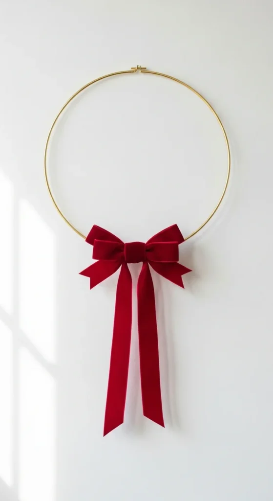 Velvet Ribbon Minimalist Wreath
