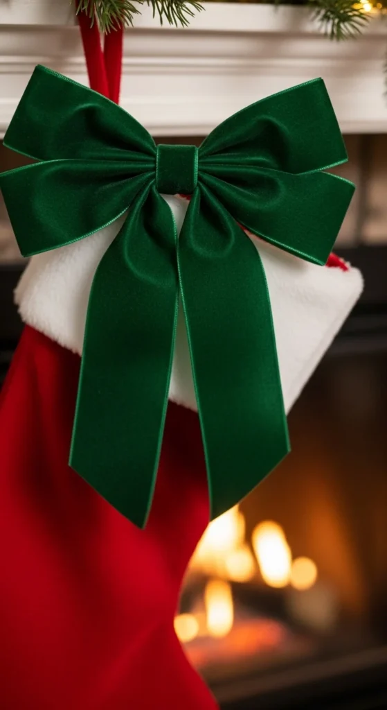 Velvet Tail Bow for Stockings