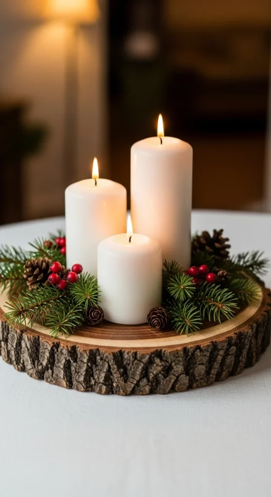 Wood Slice Candle Platform