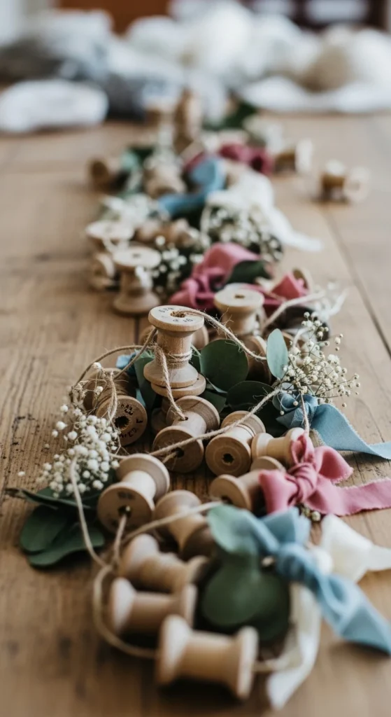 Wooden Spool Garland