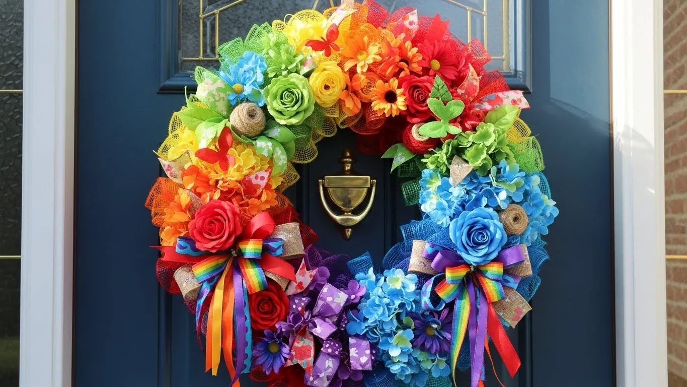 27 Bright Rainbow Wreath Ideas That Spark Joy
