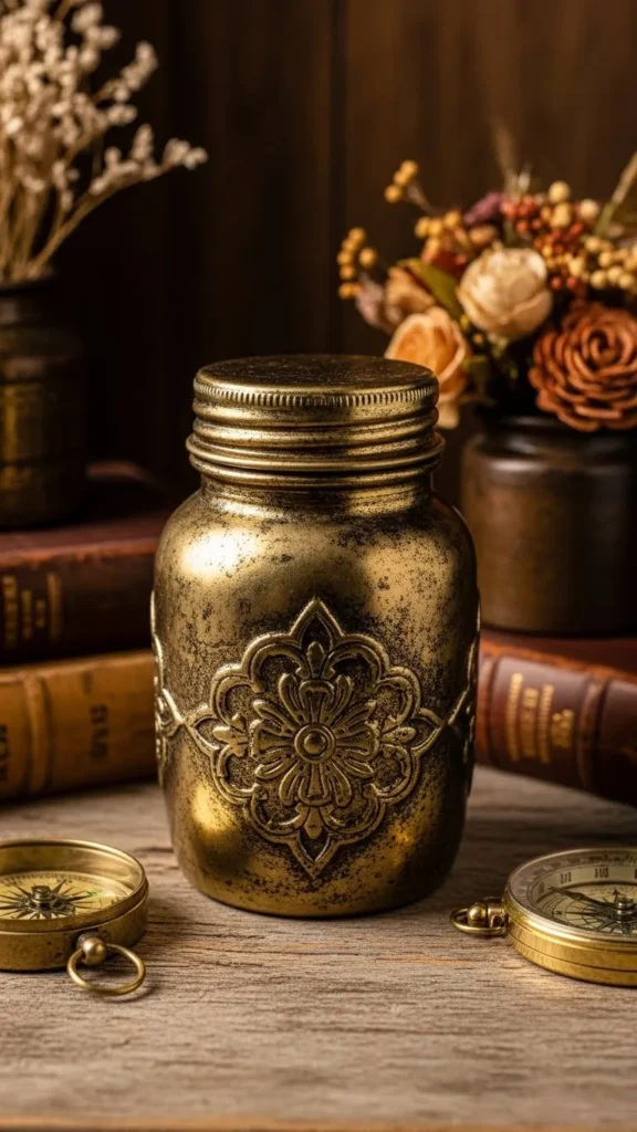 Antique Wash Gold Jar