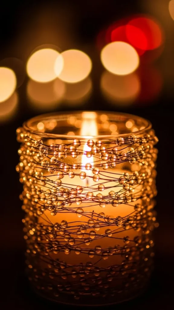 Beaded Wire Candle Wrap