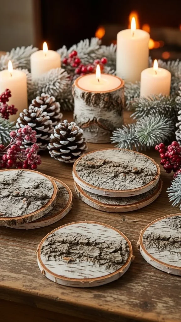 Birch Bark Layered Coasters
