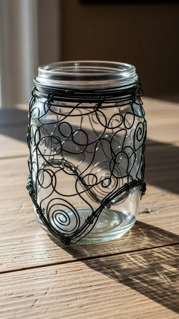 Black Wire Wrapped Jar