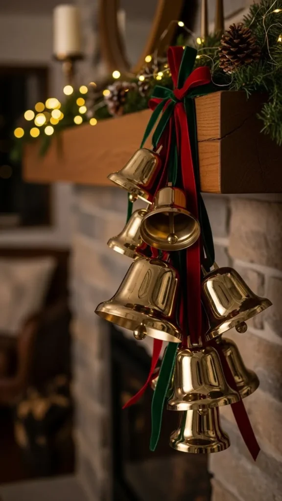  Brass Bells With Velvet Ties