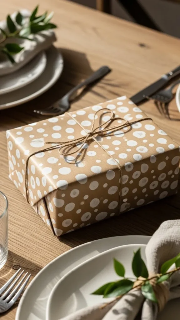 Brown Paper with White Paint Accents