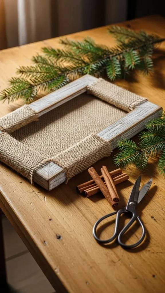 Burlap-Wrapped Holiday Sign