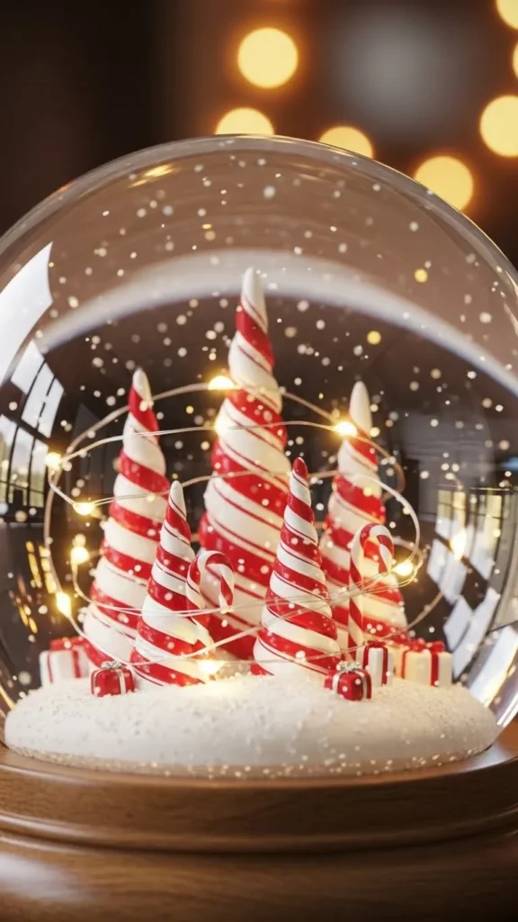 Candy Cane Forest Globe
