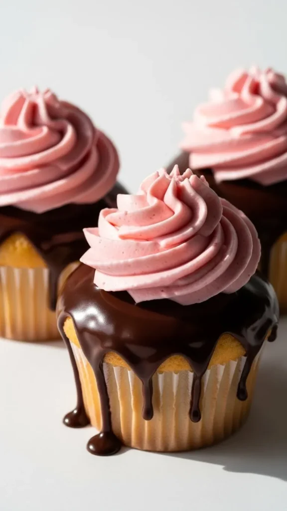 Chocolate Drip Valentine Cupcakes