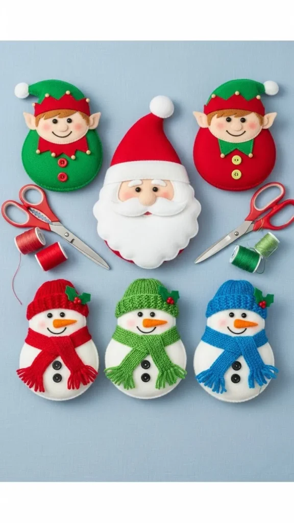 Christmas Character Felt Pouches