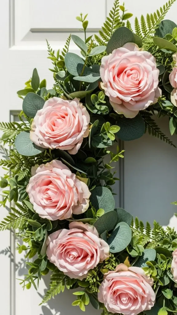 Classic Blush Rose Wreath