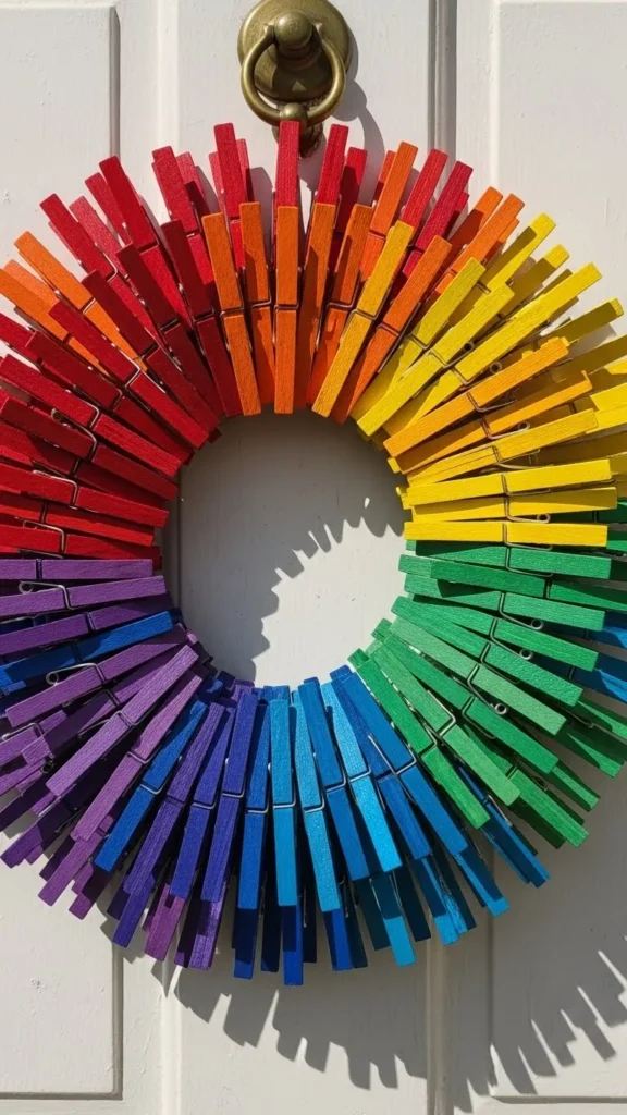 Clothespin Color Pop Wreath