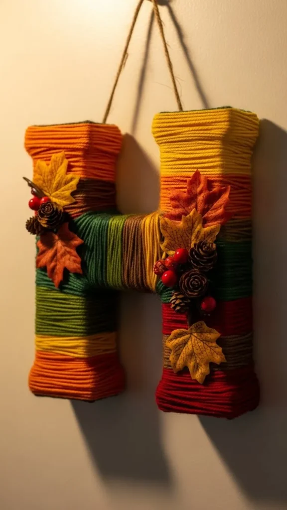 Colorful Yarn Wrapped Letter