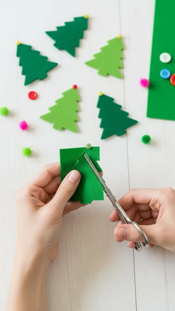 Cutting Felt Into Festive Shapes