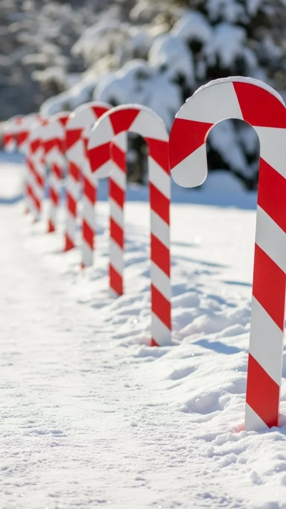 DIY Candy Cane Yard Stakes
