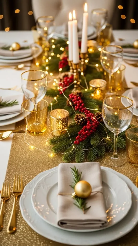 DIY Christmas Glitter Table Runner