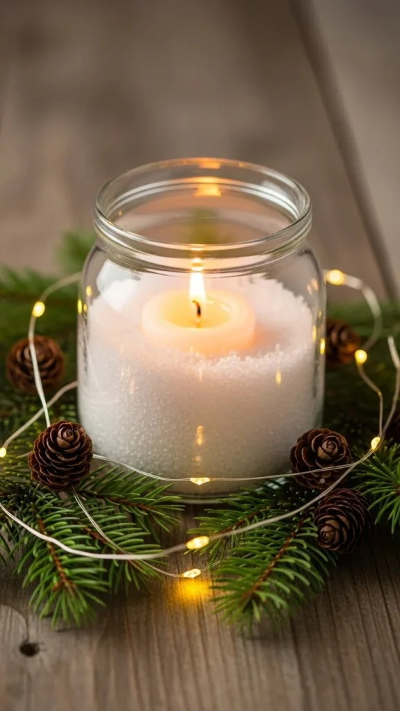 DIY Christmas Snow Candle