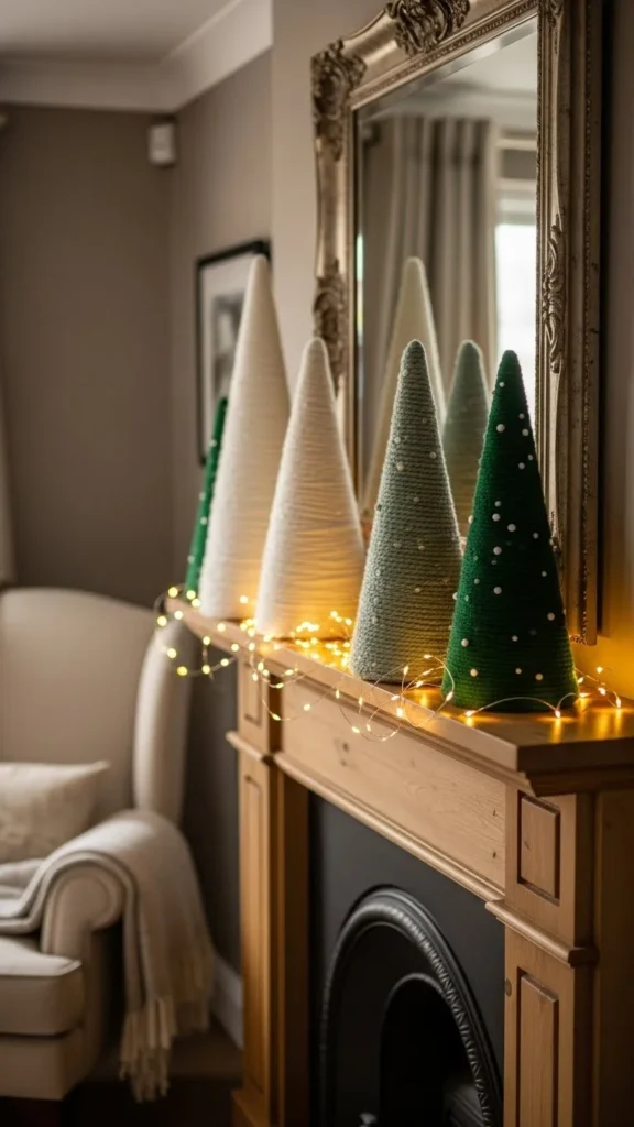 DIY Christmas Yarn Trees