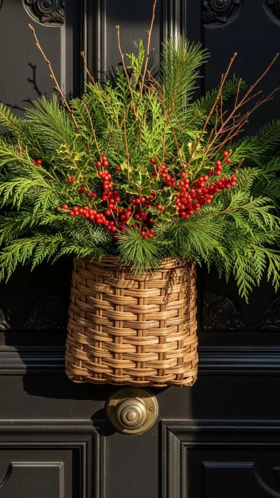 DIY Holiday Door Basket