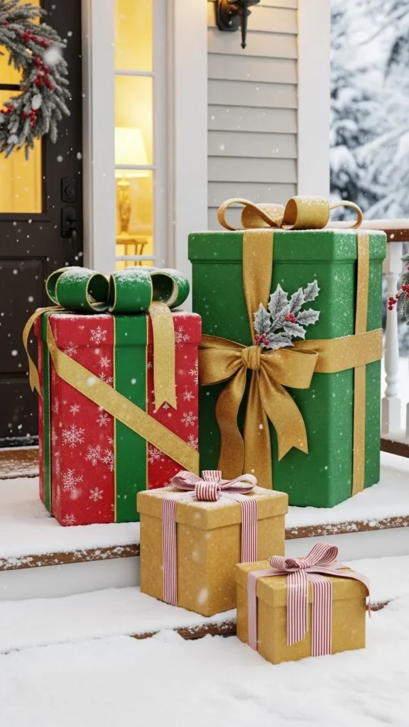 DIY Outdoor Gift Box Display