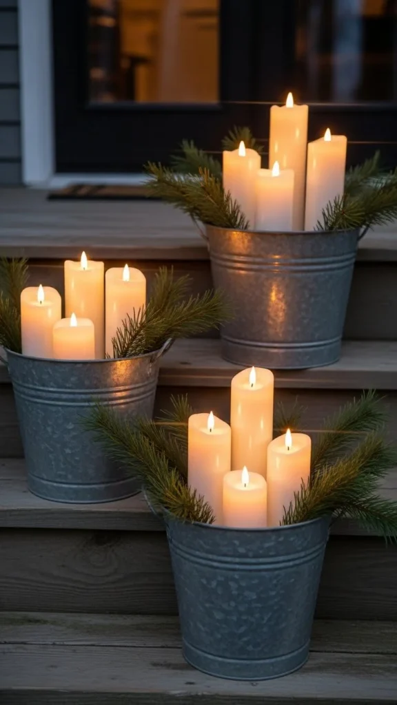 DIY Porch Candle Buckets