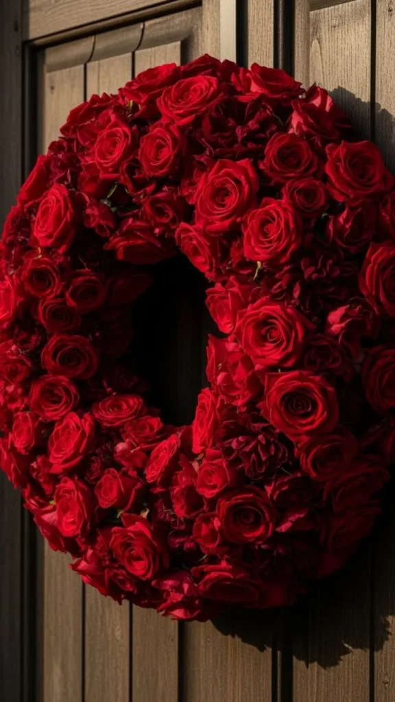 Deep Red Rose Statement Wreath