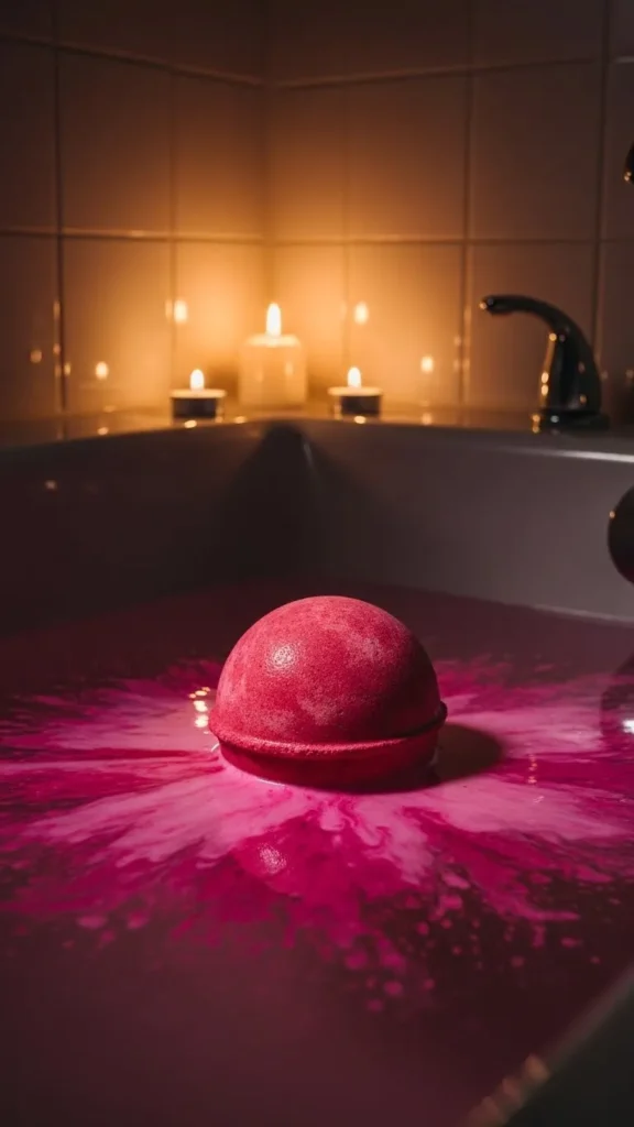 Deep Rose Red Evening Bath Bomb