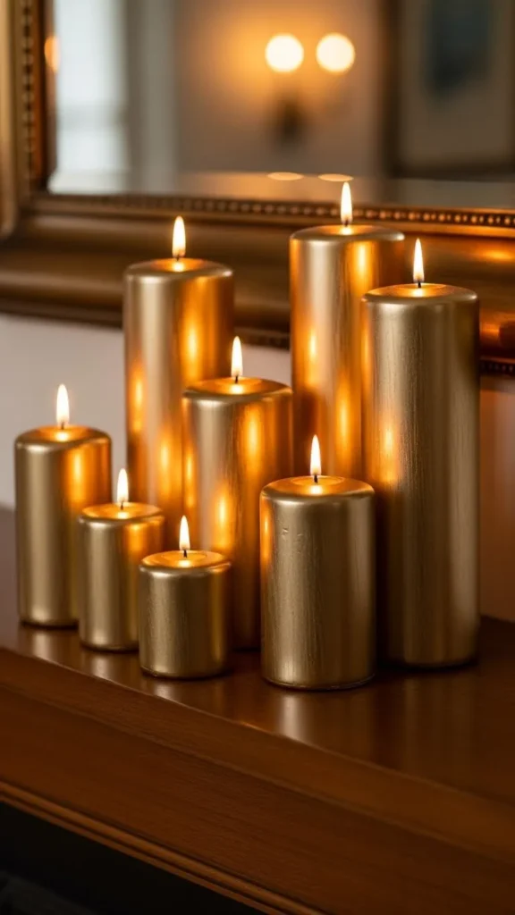 Elegant Gold Candle Cluster