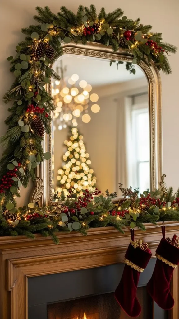 Elegant Mirror Centerpiece With Garland