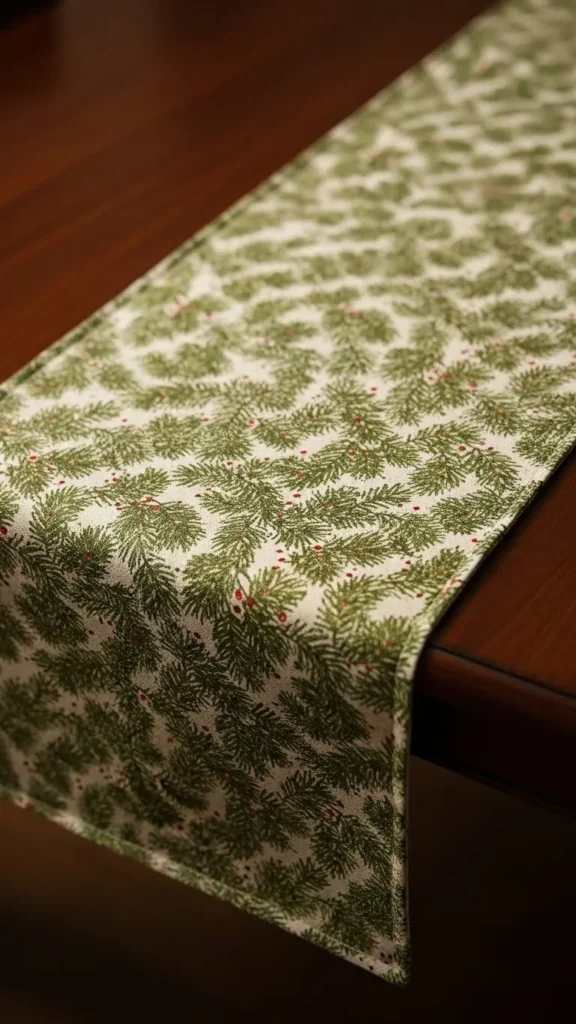 Evergreen-Printed Fabric Runner
