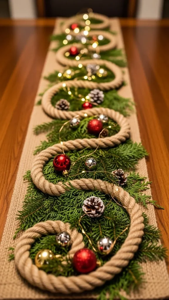 Evergreen Rope Garland Runner