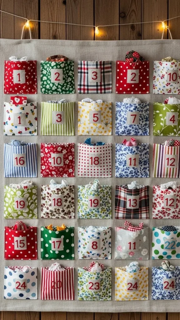 Fabric Scrap Advent Calendar Pockets