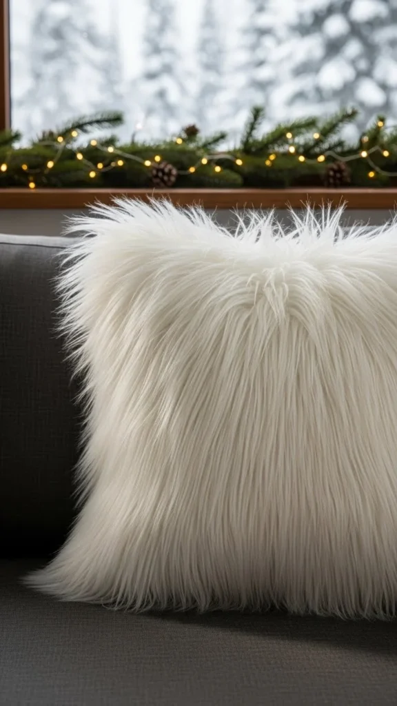 Faux Fur Winter White Pillow