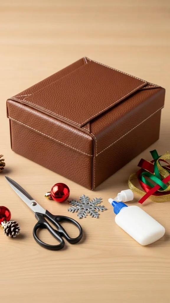 Faux Leather Wrapped Box